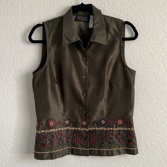 MHM Melissa Harper Women’s Vintage Green Pantsuit - Picture 2 of 12